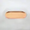 Estilo Nórdico Bandeja Oval Dourada Porta-Joias Bandeja para Lanches de Aço Inoxidável Bandeja de Armazenamento de Metal