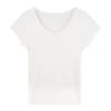 Camiseta Casual Feminina Hengjia Hh Verão Fresca de Lyocell Tencel com Decote U e Manga Curta Slim Fit