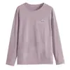 Top Sencillo de Manga Larga para Mujeres de Mediana Edad, Estilo Mamá, Blusa que Favorece la Figura, Camiseta Nueva de Cuello Redondo y Manga Larga para Mujer, Primavera y Otoño 2026