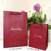 Bolsas de Papel Rojo Especial de Alta Gama para Joyería, Bolsas para Empaque de Regalos, Cajas Festivas de Empaque de Papel Kraft, Bolsas de Regalo en Stock