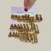 Set de Aretes Metálicos Nuevos Brillantes Transfronterizos