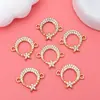 Accesorios DIY de Joyería Creativa Nuevo Colgante Doble Estrella Hueca Luna Diamante Resaltado Colgante para Collar Pulsera Venta al por Mayor