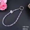 Corrente de Ombro Exclusiva com Cruz de Cristal Floral, Corrente Vestível, Corrente para Celular com Strass em Forma de Roda, Corrente Longa e Curta, Chaveiro, Corrente para Bolsa