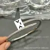 Pulsera de uñas V dorada de alta gama, diseño clásico elástico grueso y delgado, unisex, chapada gruesa en oro rosa de 18 quilates, pulsera de lujo ligero para parejas, al por mayor