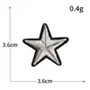 Patch Bordado de Computador Estrela de Cinco Pontas Pequeno Patch de Tecido Bordado com Fio Dourado e Prateado com Suporte Adesivo para Roupas Patch Sem Costura Venda por Atacado