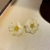 Aretes de Flor de Jade, Aretes de Flor de Resina con Pasador de Plata, Aretes Sencillos y de Moda, Exquisitos y de Alta Gama Versátiles Accesorios para Orejas Venta al por Mayor
