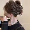 Elegante pinza grande para el pelo para mujer, nuevo pinza de tiburón de felpa 2026, pinza para el pelo de la parte trasera de la cabeza, accesorio para peinar el pelo