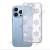 Huella de Patita de Cachorro Morada Linda y Femenina para iPhone 18 Pro Max, Funda Protectora Transparente de Cobertura Total para iPhone 17