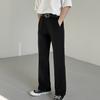 Pantalones de traje estilo coreano para hombre, pantalones casuales rectos negros, primavera y verano, pantalones Yupi para hombre de madurez ligera