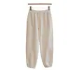 Nuevos estilos de otoño e invierno: Pantalones deportivos de algodón puro, color liso, forro polar, engrosados, casuales, pierna cónica - un diseño simple y versátil tanto para hombres como para mujeres, creando un efecto adelgazante
