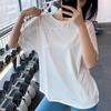Roupas largas para ioga, corrida matinal, roupas fitness, respiráveis, de secagem rápida, top esportivo, camiseta de manga curta, blusa fina feminina de verão