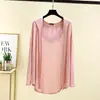 Cardigan Feminino Modal Novo Primavera e Verão Tamanho Plus Size Solto Manga Longa Peça Externa Tricô Cardigan Midi Cor Sólida