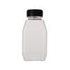 Botella de bebida de forma especial de 250 ml botella de plástico transparente de grado alimenticio para mascotas botella de jugo botella de leche botella de fondo cuadrado