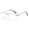 Lentes Xunge Montura Metálica Cuadrada Almohadilla Nasal de Silla de Montar para Miopía Montura Gafas Planas para Mujeres Gafas Retro de Media Montura para Hombres