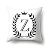 Funda de almohada de poliéster decorativa para el hogar, coche, cojín lumbar, funda con 26 letras inglesas impresa, funda de almohada QTB58