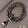 Pulsera de Sandalo Verde Argentino de 8mm con Doble Bucle para Hombres y Mujeres, Cuentas Budistas de Sandalo, Cuentas de Oración, Artículo Cultural, Regalo al por Mayor