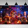Diademuertos Tela de Fondo del Día de Muertos de Nuevo México Decoración de Calavera Pancarta de Fiesta Artículos de Fiesta
