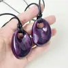 Colar Pingente de Resina Geométrico Retrô Transfronteiriço Europeu e Americano Feminino Moda Ins Corda Preta Ajustável Pingente Longo