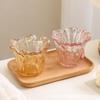 Portavelas de vidrio transparente engrosado tipo flor, recipiente para aromaterapia, adorno decorativo moderno y sencillo para el hogar