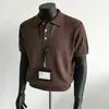 Camisa Polo Tejido Camiseta de Manga Corta para Hombre Cuello Solapa Estilo Old Money Textura de Negocios Seda de Hielo Verano Venta al por Mayor Fábrica Transfronteriza