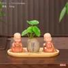 Decoración para el hogar, figuras de monjes estilo Zen, pequeñas estatuas de Buda, decoraciones para sala de estar y oficina, adornos para mesa de centro, jarrones de cerámica, paisajes en miniatura