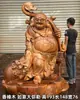 Grande Escultura em Madeira Buda Maitreya Barriga Grande Madeira Maciça Ornamentos para Sala de Estar Esculpido Guan Gong Guanyin Estátua Vermelha para Desktop