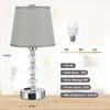 Lámpara de Mesa de Cristal de Lujo Ligero Exclusiva Transfronteriza Pantalla de Tela Cónica Iluminación de Ingeniería de Hotel Dormitorio Lámpara de Mesa Táctil Carga USB