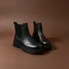 Nueva colección de otoño: Botines Chelsea de suela gruesa, estilo slip-on, botines casual de piel genuina, botines de moda y clásicos para mujer