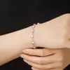 Pulsera Larga de Plata S925 Hueca con Cruz y Corazón Italia