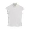 YPFF Trendy Women's Spice Girls Cor Sólida Slim Meia-Gola Alta T-Shirt Stretch Apertado Cintura Alta Base Camisa Exterior Desgaste Top