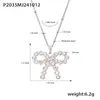 Collar para Clavícula Rueda de la Fortuna Lazo Conchas Shijia Perlas Circonita Acero de Titanio Chapado Eléctrico PVD Oro Real Joyería que No se Desvanece para Mujeres