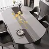 Mantel Ovalado para Mesa de Comedor, Impermeable, Resistente al Aceite, No Requiere Lavado, Lujo Ligero, Mantel de Gama Alta, Mantel Plegable para Mesa Redonda, Mantel Individual