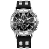 Nuevo producto transfronterizo: Reloj de pulsera deportivo de silicona con calendario, subesferas falsas, esfera grande, impresionante reloj de cuarzo de negocios para hombre