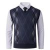 Chaleco Cálido de Moda para Hombre Otoño/Invierno 2025 Suéter de Punto Pulóver Espeso de Forro Polar