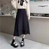 Falda de Longitud Media para Mujer, Moda de Verano y Otoño, Falda de Corte A, Estilo Japonés y Coreano, Cintura Alta, Adelgazante, Falda de Corte A con Cintura Elástica