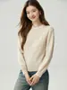 Suéter 100% cachemira pura para mujer, de doble capa, cuello redondo, capa interior cálida, casual y moderno, agradable para la piel y adecuado como capa base o prenda de punto.