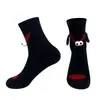 Calcetines Magnéticos para Pareja, Calcetines de Color Sólido hasta la Pantorrilla, Calcetines Casuales de Moda para Mejores Amigos, Versátiles, Resistentes al Olor, Blancos, en Stock para Envío Inmediato