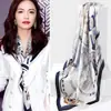 Bufanda de seda cuadrada grande de 90 cm para mujer, nueva bufanda de seda de imitación estampada, bufanda de satén de otoño e invierno, regalo de fábrica al por mayor