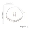 Aretes Ovalados Estilo Europeo y Americano Collar Moda Simple Retro Minimalista Cadena para Clavícula Set de Lujo Ligero de Gama Alta