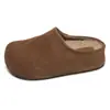 Sandalias Birkenstock de Plataforma de Cuero Genuino Gu Yun para Mujer, Nueva Colección Otoño/Invierno 2026, Forradas de Felpa, Slip-On, Sandalias de Punta Cerrada