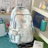 Nueva Mochila Tie-Dye para Niñas, Moderna y Única, Adecuada para Estudiantes de Secundaria y Preparatoria, Elegante y Protectora de la Columna, Mochila Ligera para Estudiantes