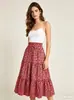 Nueva Falda Floral 2026 para Mujer, Falda de Cintura Alta Corte A, Falda de Paraguas Estampada Estilo Bohemio, Falda Retro Europea y Americana