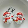 Tarjeta para el pelo de Papá Noel brillante, muñeco de nieve y alce, hecha a mano, para niños, con forma de taza de agua, broche de resina, accesorios al por mayor