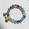 Pulsera de esmalte color gris incienso luminoso con pan de oro Pulsera método antiguo de Zibo para hombres y mujeres bestia devoradora de oro cuentas de esmalte de colores multicolores Duobao al por mayor