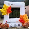Decoración Grande de Otoño Inflable Hoja de Arce Marco de Fotos Inflable Evento al Aire Libre en Centro Comercial Pantalla de Check-in Atrezzo para Fotos