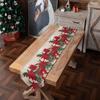 Camino de mesa jacquard de poliéster-algodón teñido en hilo transfronterizo con flor de Navidad, bandera para pie de cama, decoración navideña, funda, toalla, fabricantes de mantel
