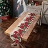 Nuevo Camino de Mesa Triangular Jacquard Teñido en Hilo Transfronterizo Poliéster-Algodón Floral Navideño, Camino de Cama, Cubierta Decorativa Navideña, Mantel