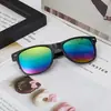 AliExpress Gafas de Sol con Película de Color Uña de Arroz Vintage Tendencia de Moda Gafas de Sol Reflectantes Gafas de Sol de Montura Negra Versátiles