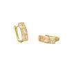 Aretes de Diamantes Franceses de Comercio Exterior Transfronterizo Hebilla para la Oreja Venta Caliente Europea y Americana Lujo Ligero Combinación con Todo Geométricos Simples Cuadrados Zirconia