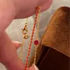 Pulsera de Plata de Ley S925 Año Nuevo Roja de Doble Capa Apilada con Cordón Rojo, Burbuja Redonda de Diamante, Lujo Accesible, Alta Gama, Exquisita, Versátil